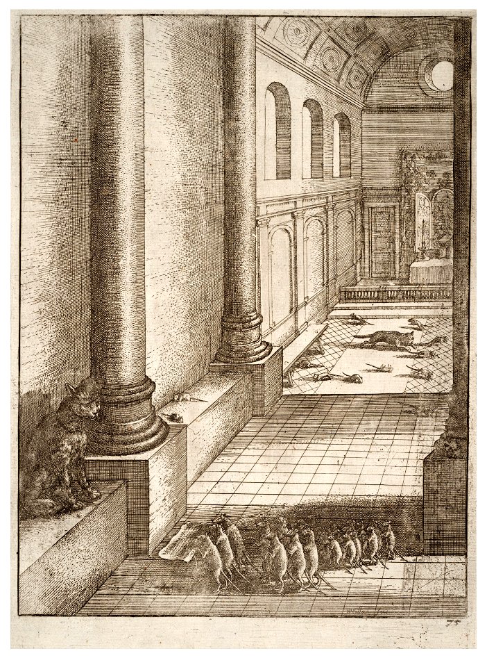 Wenceslas Hollar - The cat and the mice