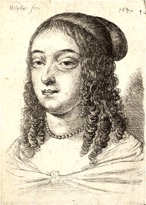 Wenceslas Hollar - Young woman with long curls