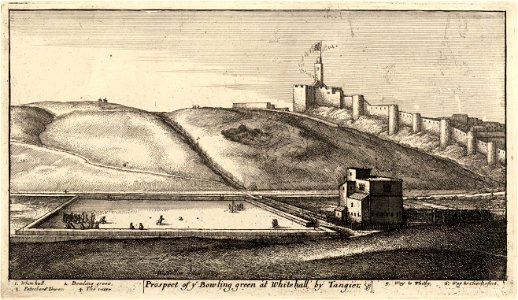 Wenceslas Hollar - The bowling green at Tangier (State 1)