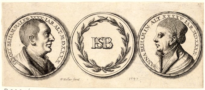 Wenceslas Hollar - Three stone medallions (State 1)