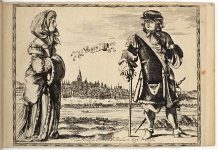 Wenen -Vienne- - Costumes des quatre parties du monde, gravés dans la manière de Luycken (1670)