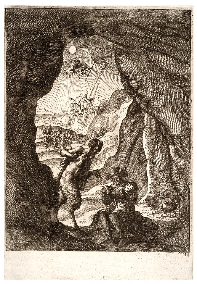 Wenceslas Hollar - The satyr and the traveller (State 2)