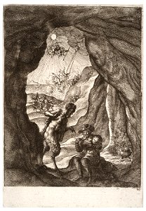 Wenceslas Hollar - The satyr and the traveller (State 2)