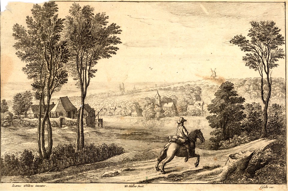 Wenceslas Hollar - The horsemen (Cornelius de Wael) (State 3)