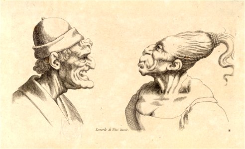 Wenceslas Hollar - Two deformed heads