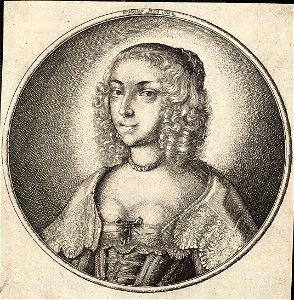 Wenceslas Hollar - Woman with fringe and curly, plaited hair