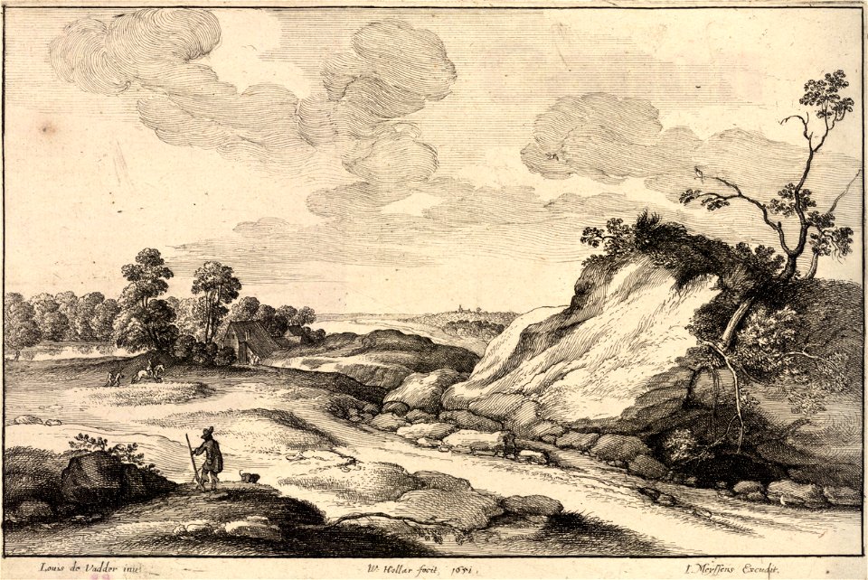 Wenceslas Hollar - The hunter (Louis de Vadder) (State 1)