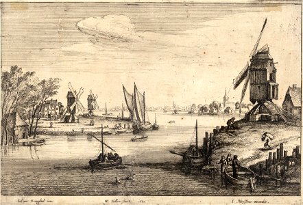 Wenceslas Hollar - The three windmills (Brueghel) (State 1)