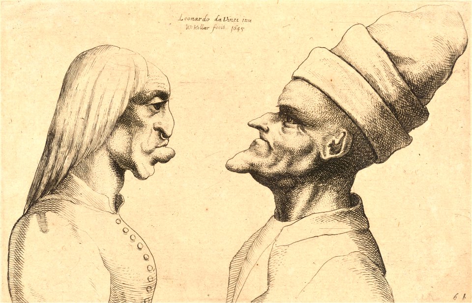 Wenceslas Hollar - Two deformed heads (State 2) 6