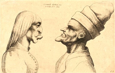 Wenceslas Hollar - Two deformed heads (State 2) 6