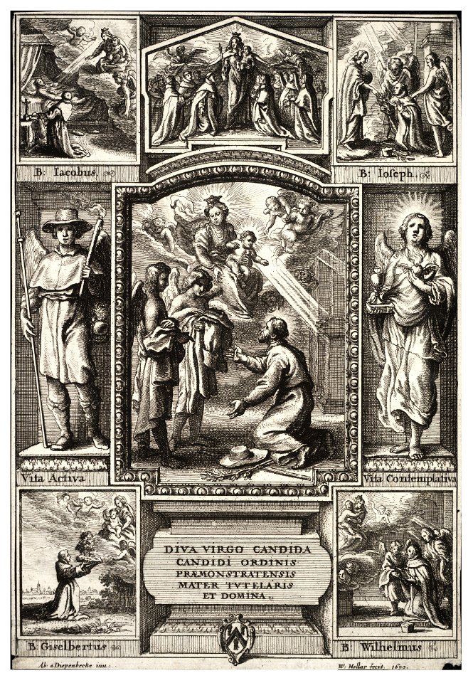 Wenceslas Hollar - The Virgin and St Norbert, after Diepenbecke