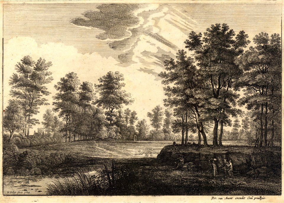 Wenceslas Hollar - Wooded landscape (State 1)