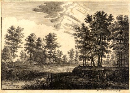 Wenceslas Hollar - Wooded landscape (State 1)