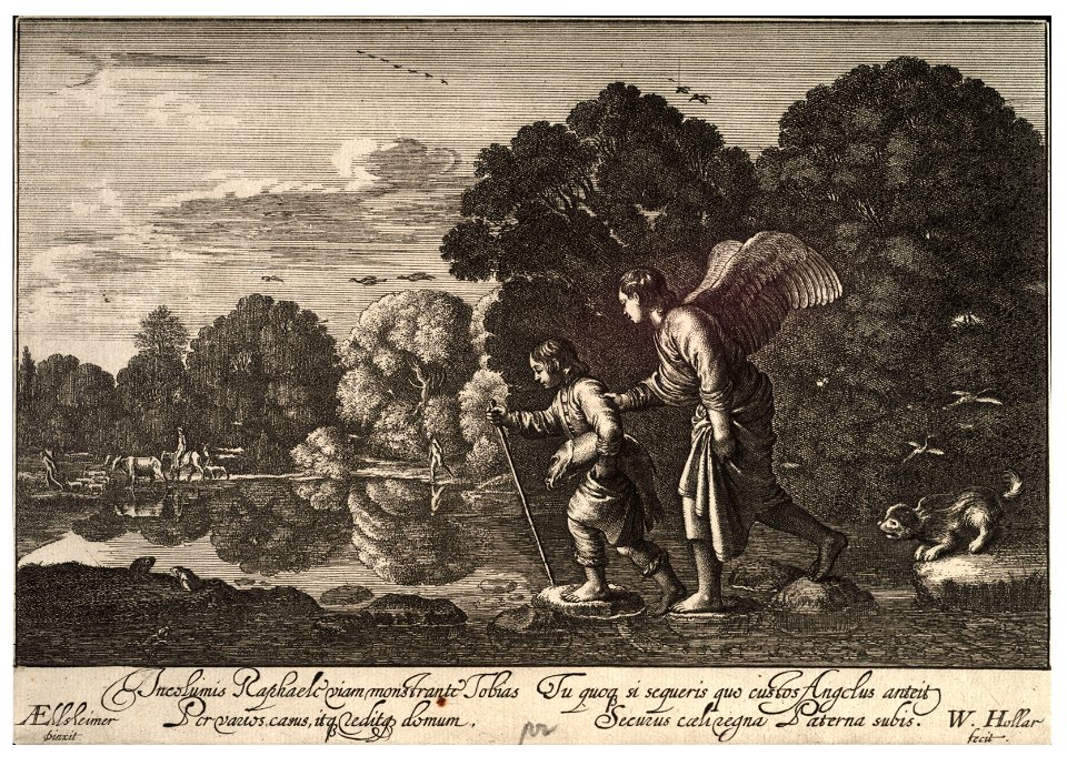 Wenceslas Hollar - Tobias and the Angel (State 3)
