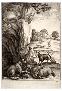 Wenceslas Hollar - The wolf and the fox 2
