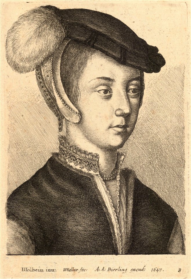 Wenceslas Hollar - Young woman with a cap and feather (State 2)