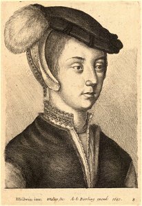 Wenceslas Hollar - Young woman with a cap and feather (State 2). Free illustration for personal and commercial use.