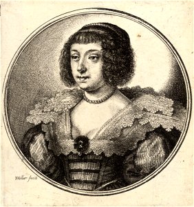Wenceslas Hollar - Woman with pearls over her head