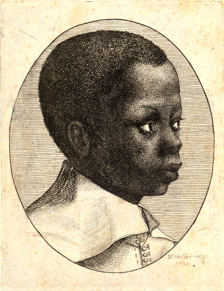 Wenceslas Hollar - Young Negro in oval