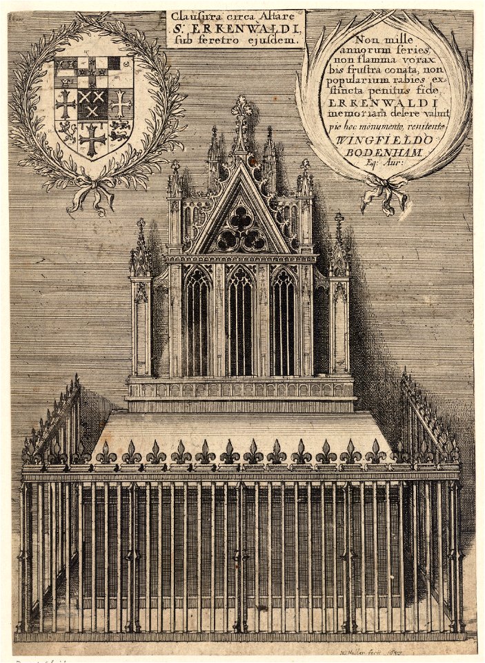 Wenceslas Hollar - St Erkenwald (monument) (State 2)
