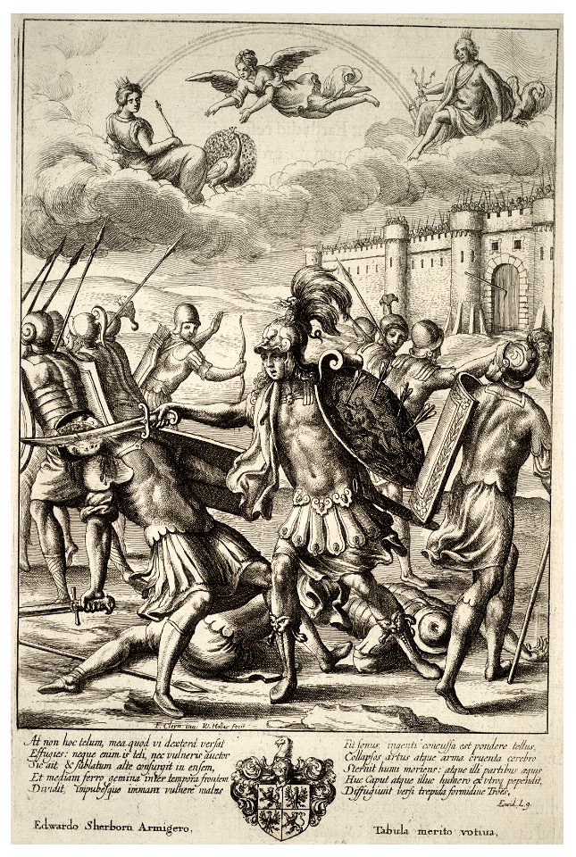Wenceslas Hollar - Turnus slaying Pandarus (State 2)