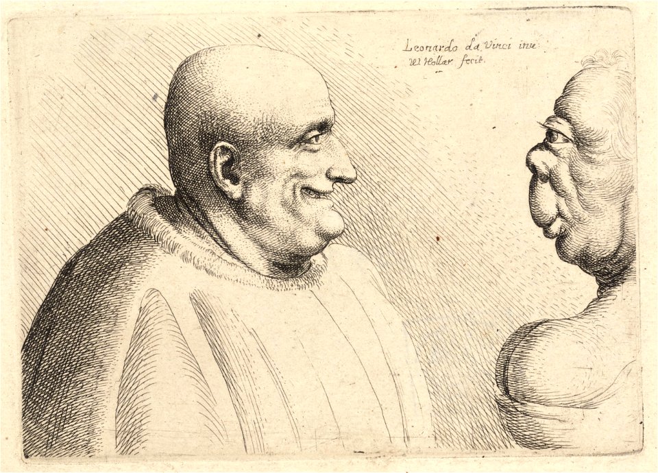 Wenceslas Hollar - Two deformed heads (State 1) 2
