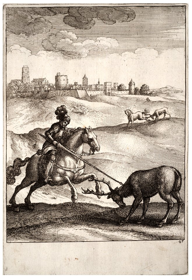 Wenceslas Hollar - The stag and the horse