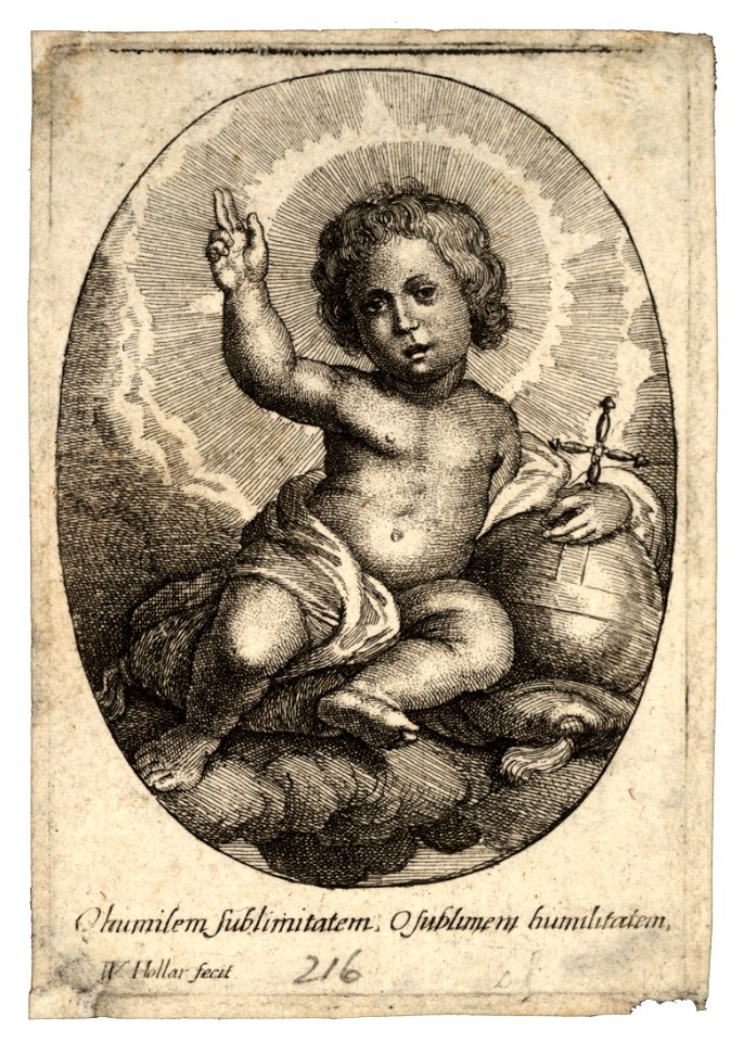 Wenceslas Hollar - The infant Jesus seated on clouds