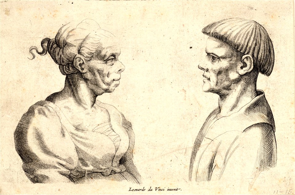 Wenceslas Hollar - Two heads