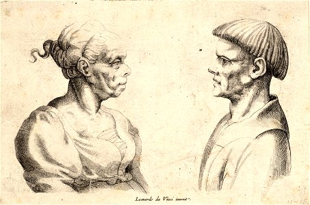 Wenceslas Hollar - Two heads