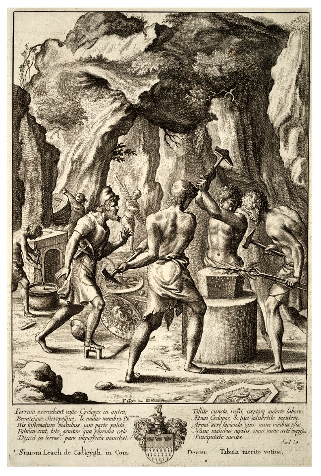 Wenceslas Hollar - Vulcan forging the weapons of Aeneas (State 2)