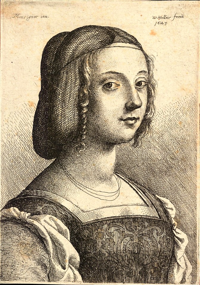 Wenceslas Hollar - Young woman, after Bonsignori