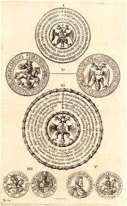 Wenceslas Hollar - Three Russian seals and two medals (State 2)