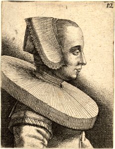Wenceslas Hollar - Young woman with lace bonnet (State 2)