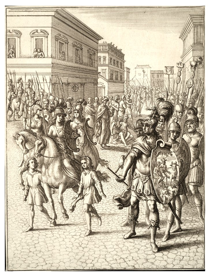Wenceslas Hollar - The meeting of Turnus and Camilla (State 2)