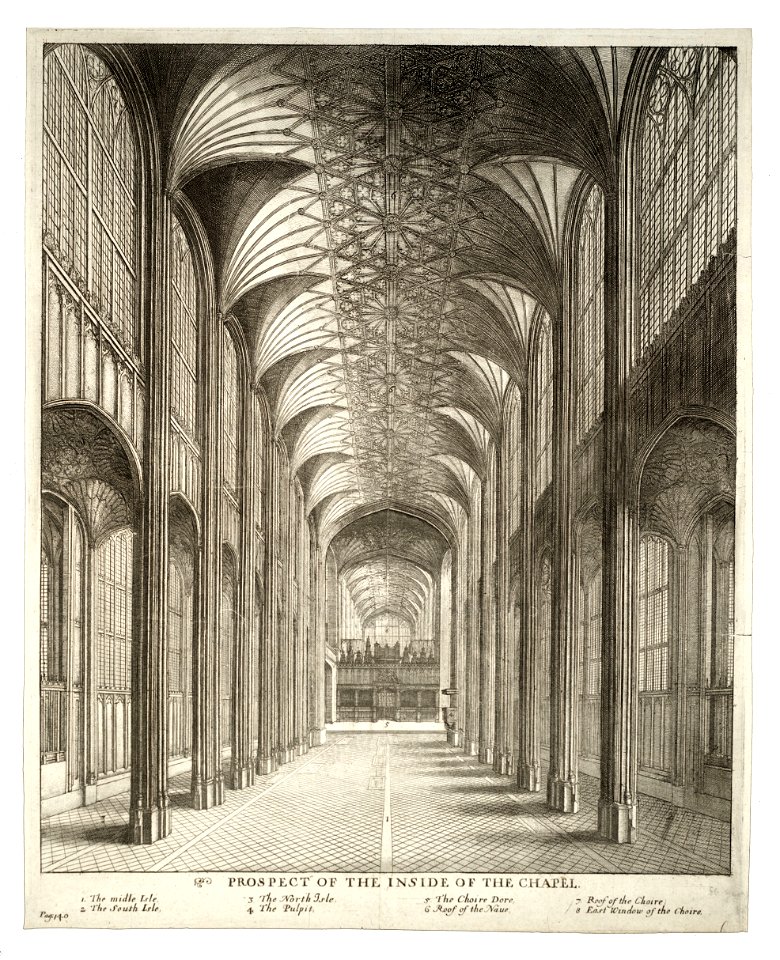 Wenceslas Hollar - Windsor. St George's Chapel. Nave (State 2)