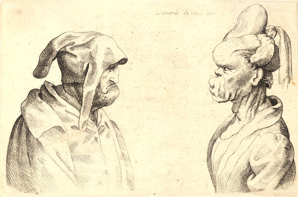Wenceslas Hollar - Two deformed heads (State 1) 5