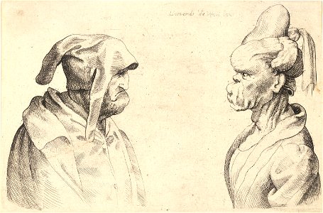 Wenceslas Hollar - Two deformed heads (State 1) 5