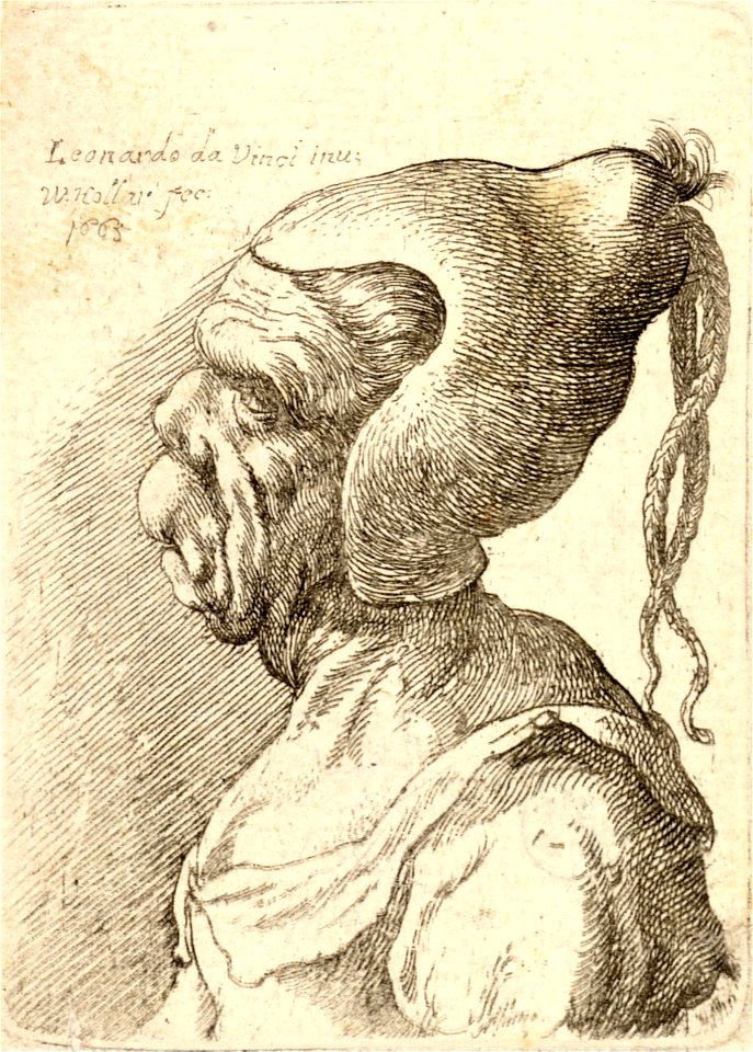Wenceslas Hollar - Woman with deformed mouth and conical hat