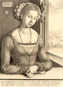 Wenceslas Hollar - Woman with coiled hair, after Dürer (State 2)