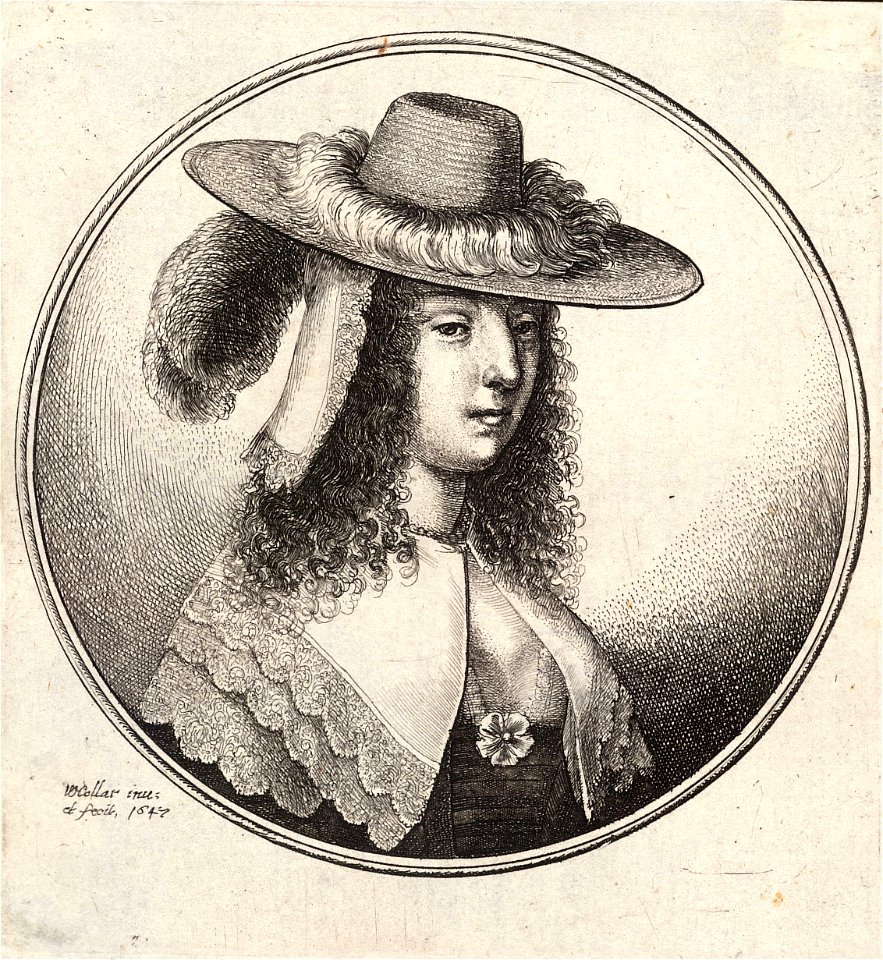 Wenceslas Hollar - Woman with feathered hat