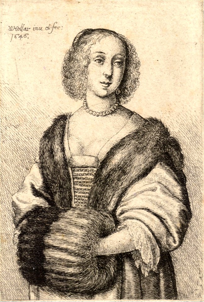 Wenceslas Hollar - Woman with muff and fur