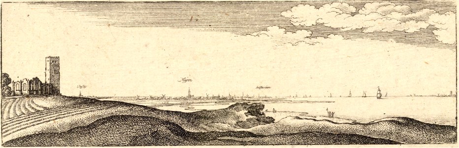 Wenceslas Hollar - Vesep (Weesp), Muÿen (Muiden), and Amsterdam (State 1)
