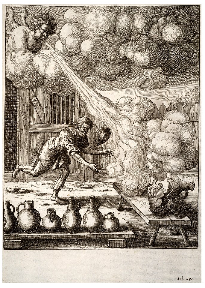 Wenceslas Hollar - The wind and the jug (State 2)