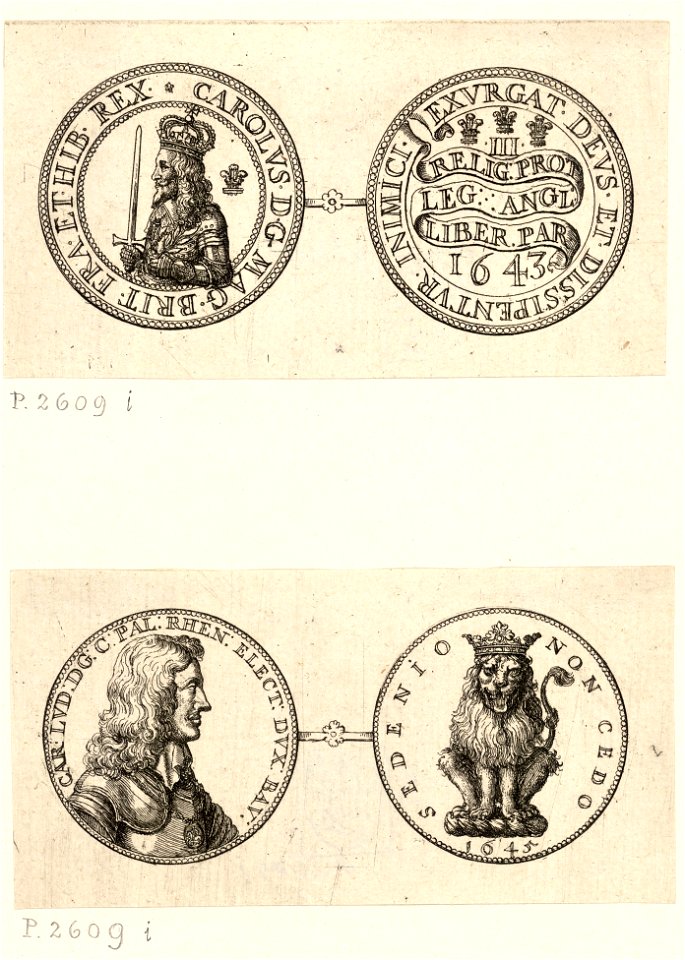 Wenceslas Hollar - Two medals showing the Lesser George (State 1)
