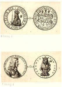 Wenceslas Hollar - Two medals showing the Lesser George (State 1)