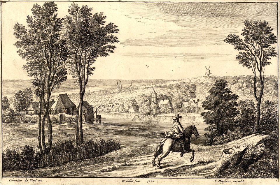 Wenceslas Hollar - The horsemen (Cornelius de Wael) (State 1)