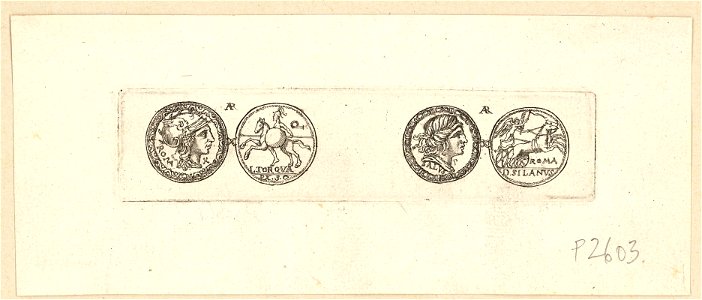 Wenceslas Hollar - Two Roman silver coins