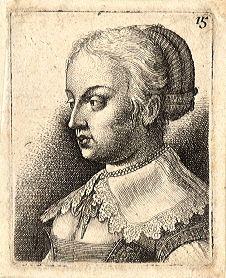 Wenceslas Hollar - Young woman with coiled hair (State 2)