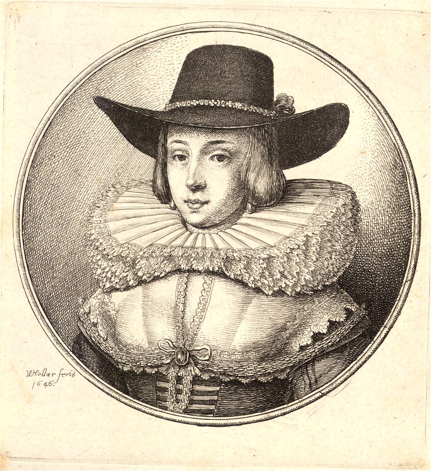 Wenceslas Hollar - Woman with high crowned hat 2
